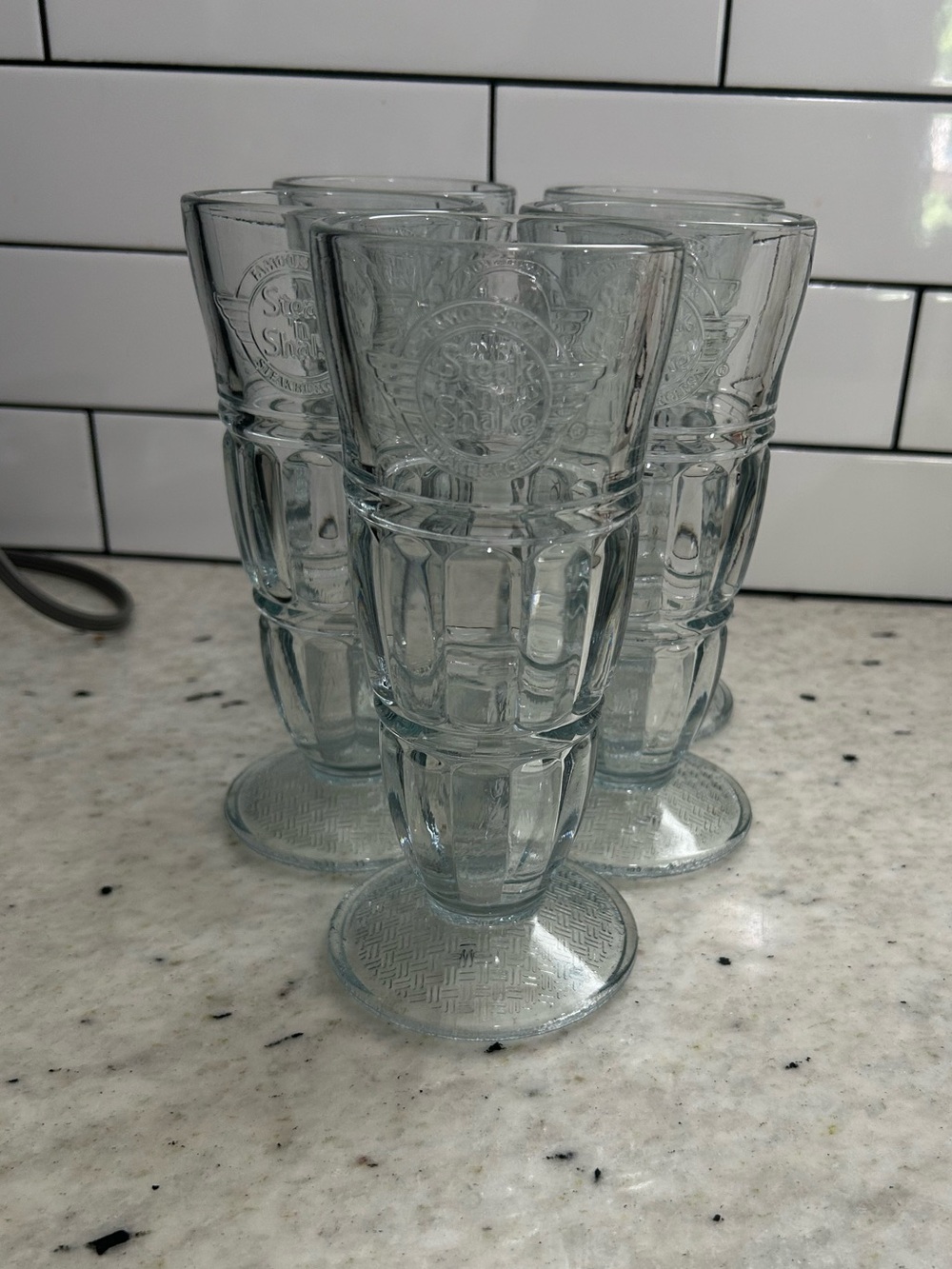 Vintage 1970s steak and shake milkshake glasses set of 5